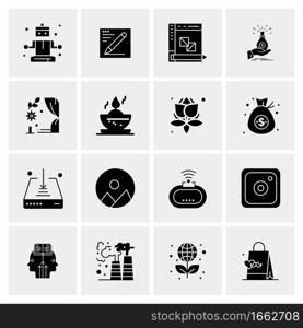 16 Universal Business Icons Vector. Creative Icon Illustration to use in web and Mobile Related project.