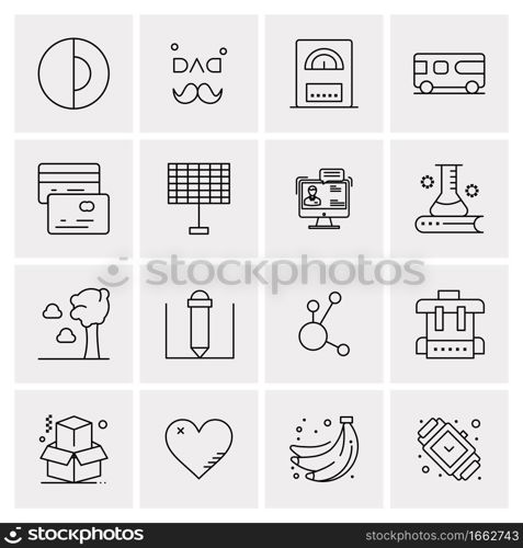 16 Universal Business Icons Vector. Creative Icon Illustration to use in web and Mobile Related project.