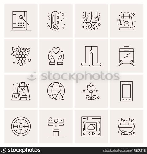 16 Universal Business Icons Vector. Creative Icon Illustration to use in web and Mobile Related project.