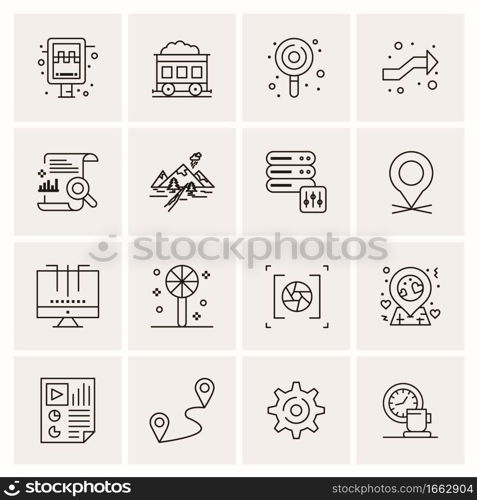 16 Universal Business Icons Vector. Creative Icon Illustration to use in web and Mobile Related project.