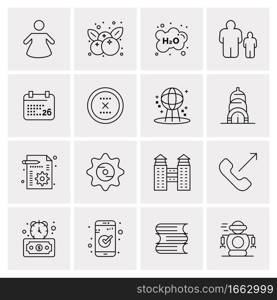 16 Universal Business Icons Vector. Creative Icon Illustration to use in web and Mobile Related project.