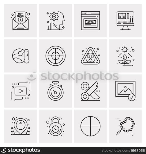 16 Universal Business Icons Vector. Creative Icon Illustration to use in web and Mobile Related project.