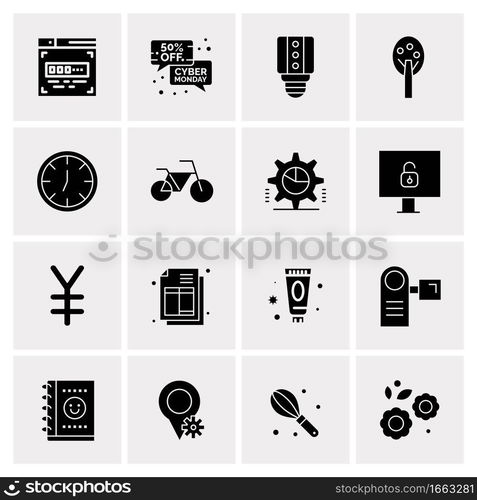 16 Universal Business Icons Vector. Creative Icon Illustration to use in web and Mobile Related project.