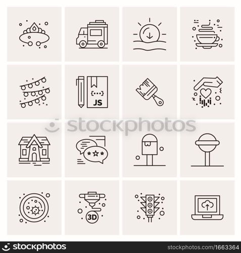 16 Universal Business Icons Vector. Creative Icon Illustration to use in web and Mobile Related project.