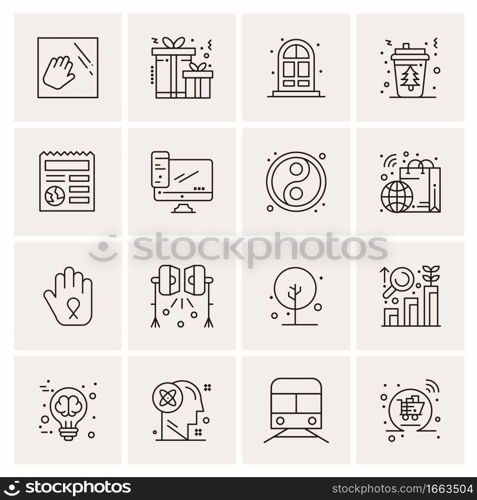 16 Universal Business Icons Vector. Creative Icon Illustration to use in web and Mobile Related project.