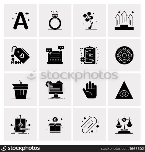 16 Universal Business Icons Vector. Creative Icon Illustration to use in web and Mobile Related project.