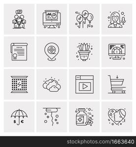 16 Universal Business Icons Vector. Creative Icon Illustration to use in web and Mobile Related project.