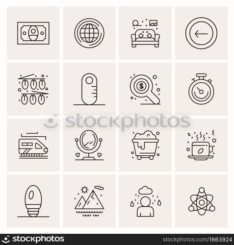 16 Universal Business Icons Vector. Creative Icon Illustration to use in web and Mobile Related project.