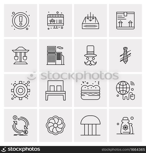 16 Universal Business Icons Vector. Creative Icon Illustration to use in web and Mobile Related project.