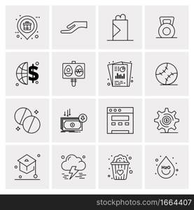 16 Universal Business Icons Vector. Creative Icon Illustration to use in web and Mobile Related project.