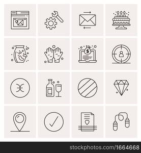 16 Universal Business Icons Vector. Creative Icon Illustration to use in web and Mobile Related project.