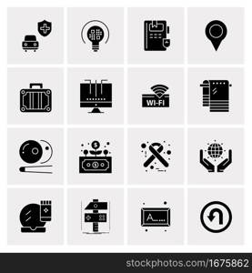 16 Universal Business Icons Vector. Creative Icon Illustration to use in web and Mobile Related project.