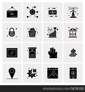 16 Universal Business Icons Vector. Creative Icon Illustration to use in web and Mobile Related project.