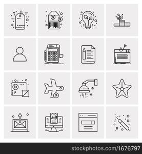 16 Universal Business Icons Vector. Creative Icon Illustration to use in web and Mobile Related project.