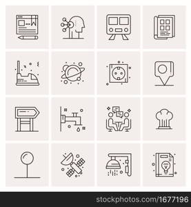 16 Universal Business Icons Vector. Creative Icon Illustration to use in web and Mobile Related project.