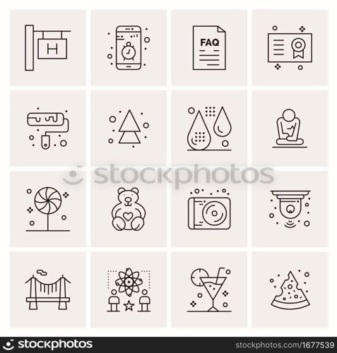 16 Universal Business Icons Vector. Creative Icon Illustration to use in web and Mobile Related project.