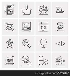 16 Universal Business Icons Vector. Creative Icon Illustration to use in web and Mobile Related project.