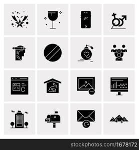 16 Universal Business Icons Vector. Creative Icon Illustration to use in web and Mobile Related project.