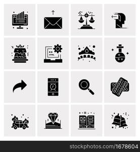 16 Universal Business Icons Vector. Creative Icon Illustration to use in web and Mobile Related project.