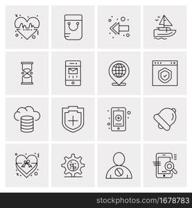 16 Universal Business Icons Vector. Creative Icon Illustration to use in web and Mobile Related project.