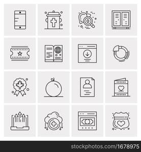 16 Universal Business Icons Vector. Creative Icon Illustration to use in web and Mobile Related project.