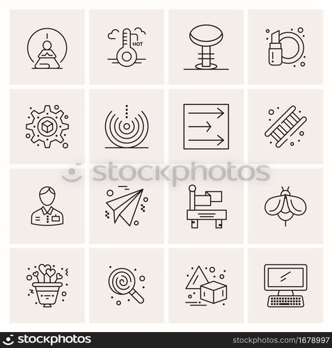 16 Universal Business Icons Vector. Creative Icon Illustration to use in web and Mobile Related project.