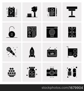 16 Universal Business Icons Vector. Creative Icon Illustration to use in web and Mobile Related project.