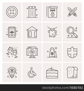 16 Universal Business Icons Vector. Creative Icon Illustration to use in web and Mobile Related project.