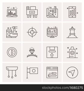 16 Universal Business Icons Vector. Creative Icon Illustration to use in web and Mobile Related project.