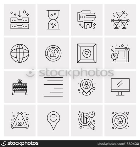 16 Universal Business Icons Vector. Creative Icon Illustration to use in web and Mobile Related project.