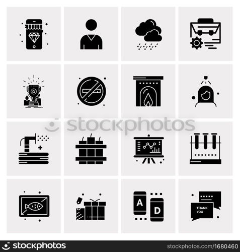 16 Universal Business Icons Vector. Creative Icon Illustration to use in web and Mobile Related project.