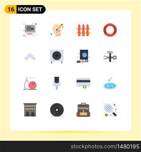 16 Universal Flat Color Signs Symbols of arrow, ui, write, help, basic Editable Pack of Creative Vector Design Elements