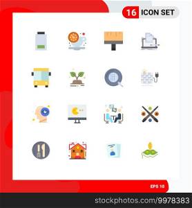 16 Universal Flat Color Signs Symbols of automobile, list, art, computer, coder Editable Pack of Creative Vector Design Elements