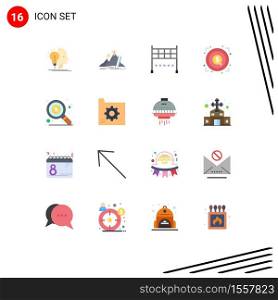 16 Universal Flat Color Signs Symbols of money, target, career, money, marketing Editable Pack of Creative Vector Design Elements