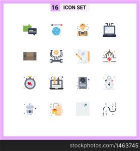 16 Universal Flat Colors Set for Web and Mobile Applications control, furniture, person, desk, office Editable Pack of Creative Vector Design Elements