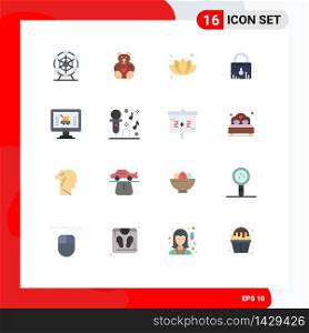 16 Universal Flat Colors Set for Web and Mobile Applications ecommerce, online, leaf, shopping, security Editable Pack of Creative Vector Design Elements