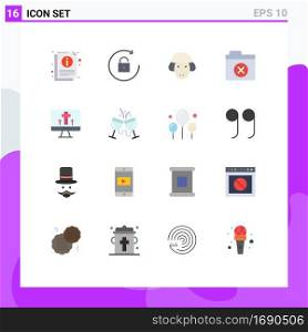 16 Universal Flat Colors Set for Web and Mobile Applications egg, screen, lamb, monitor, files Editable Pack of Creative Vector Design Elements