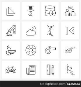 16 Universal Icons Pixel Perfect Symbols of murder, user, coins, profile, account Vector Illustration