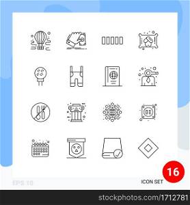 16 Universal Outline Signs Symbols of ball, sauna, earn, towel, signal Editable Vector Design Elements
