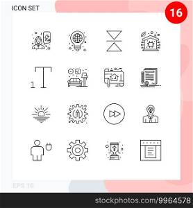 16 Universal Outline Signs Symbols of home, font, pen, technology, intelligent Editable Vector Design Elements