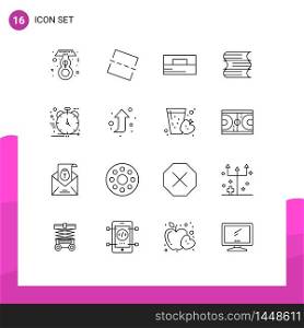 16 Universal Outline Signs Symbols of management, business, man, agile, files Editable Vector Design Elements