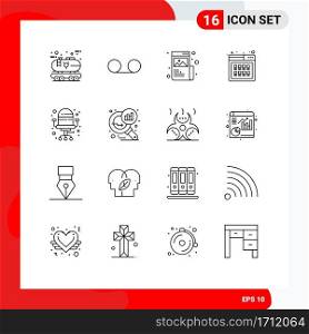 16 Universal Outline Signs Symbols of product, product, art, online, image Editable Vector Design Elements