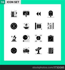 16 Universal Solid Glyph Signs Symbols of door, parking, marketing, meter, video Editable Vector Design Elements