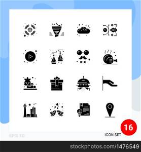 16 Universal Solid Glyph Signs Symbols of editable, art, result, vector, pastry Editable Vector Design Elements