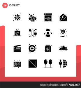16 Universal Solid Glyphs Set for Web and Mobile Applications price, diamond, web, delete, mail Editable Vector Design Elements