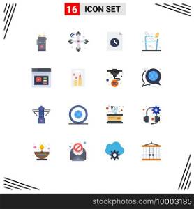 16 User Interface Flat Color Pack of modern Signs and Symbols of web, internet, internet of things, drink, juice Editable Pack of Creative Vector Design Elements
