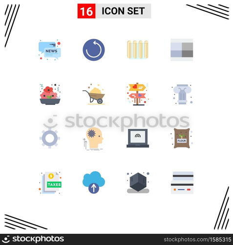 16 User Interface Flat Color Pack of modern Signs and Symbols of fast, illustration, heater, draw, create Editable Pack of Creative Vector Design Elements
