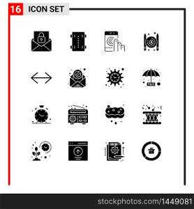 16 User Interface Solid Glyph Pack of modern Signs and Symbols of writer, paid, skateboard, articles, smartphone Editable Vector Design Elements