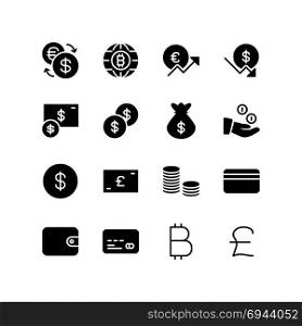 16 vector icon set of money