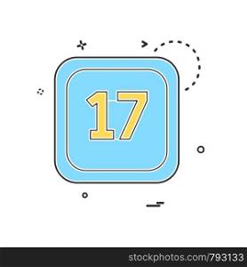 17 Date Calender icon design vector